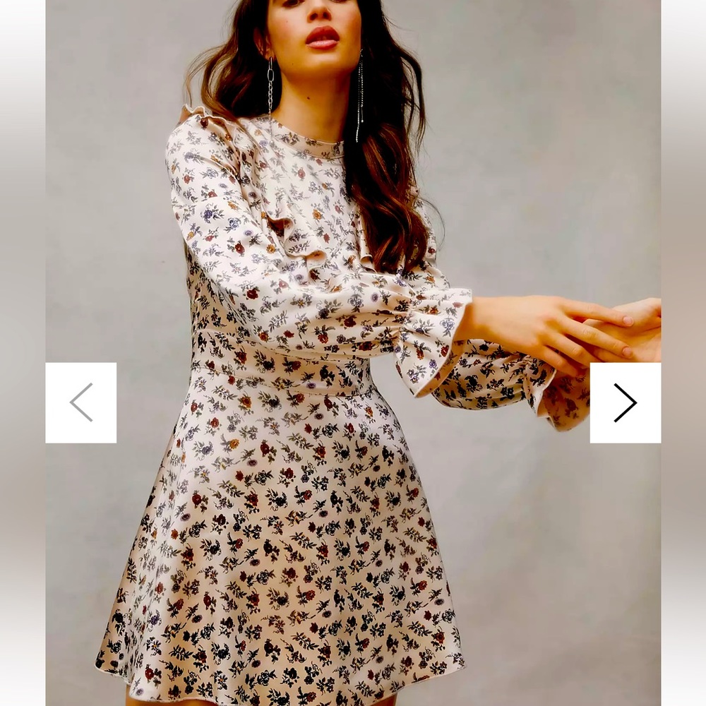 Laura Ashley UO Exclusive Candy Long Sleeve Mini Dress in size M. Brand new.